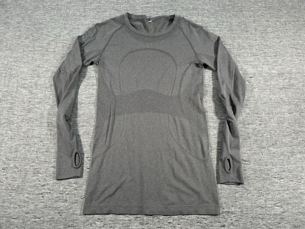 Lululemon Swiftly Tech Shirt Womens 8 Grey Long Sleeve Stretch Athleisure Yoga